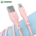 TPE Molding 2.0 USB Data Cable 2.1A Pink Color