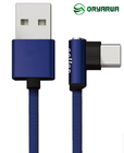 90 Degree Right Angle Fabric Braided USB Data Cable 2.1A For Mobile Phone