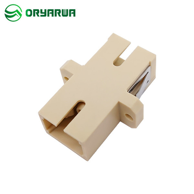 Flange Simplex SC Fiber Optic Adapter Beige Color For Telecommunications