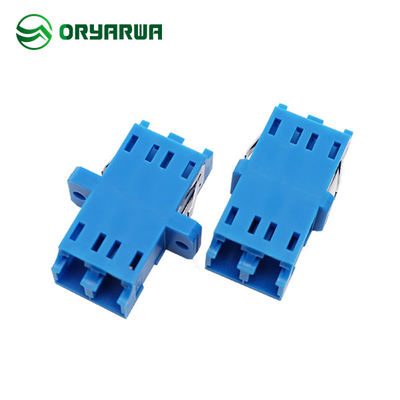 Flangeless Duplex LC Optical Fiber Adapter Welded Shape With Window