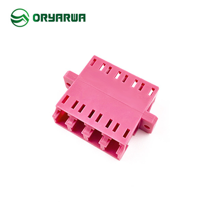 Dissymmetric Quad LC Fiber Optic Adapter Multimode With Flange