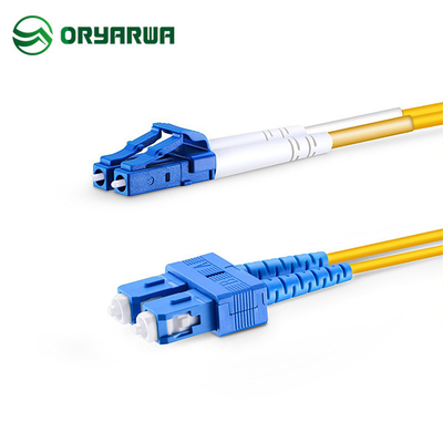 Single Mode LC UPC To SC UPC Duplex Fiber Optic Patch Cord LSZH PVC Jacket