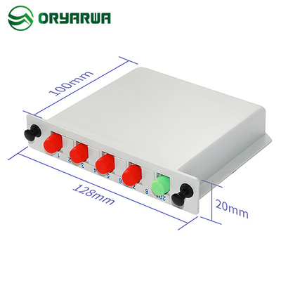 1x4 Casstte PLC Splitter Fiber Optic Simplex FC UPC Connector In FTTH