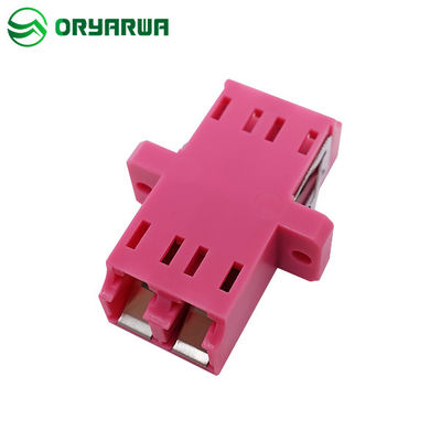 Inner Shutter Duplex LC Fiber Optic Adapter OM4 Fuchsia ISO9001