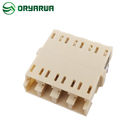 Beige LC Quad Multimode Fiber Adapter Plastic Material Welded Injection