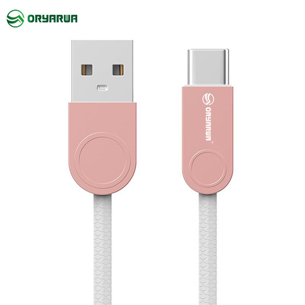 Zinc Alloy USB 2.0 Data Cable With Embossing TPE Jacket