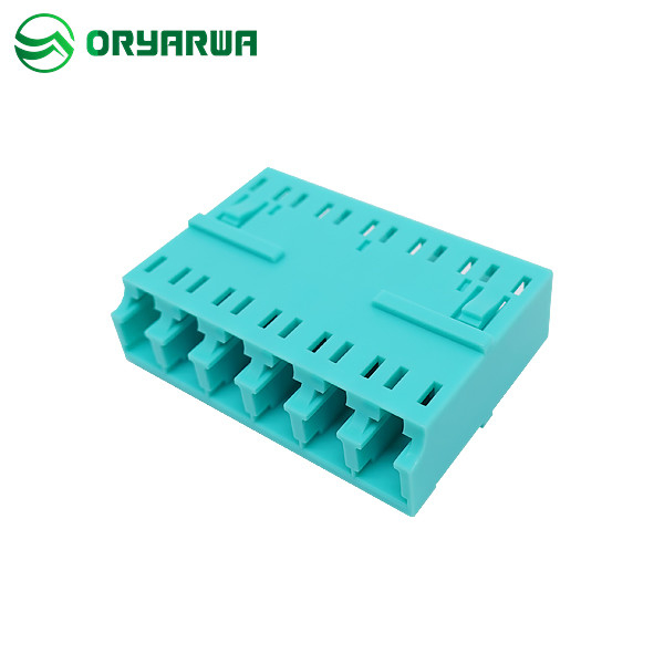 6 Ports Aqua One Piece Type Symmetry Optical Fiber Coupler / Adaptor for Telecom