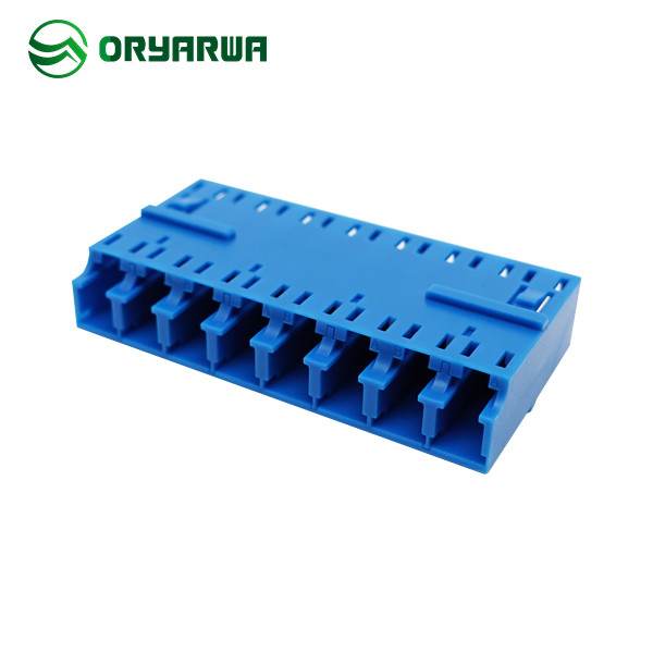 LC 8 Ports One Piece Type Low Insertion Loss Blue LC Fiber Optic Adapter