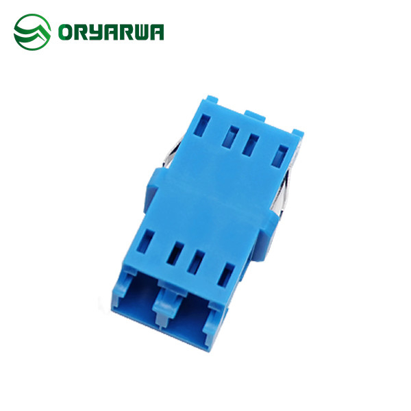 Flangeless Duplex LC Optical Fiber Adapter Welded Shape With Window