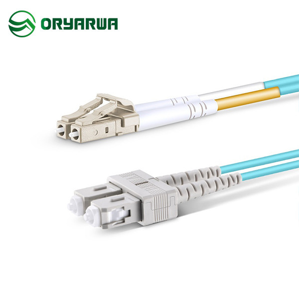 LC UPC To SC UPC Duplex Fiber Optic Multimode Patch Cord OM3
